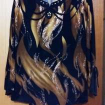 Блузка женская с длинным рукавом коричневая с золотинками 54, в Сыктывкаре