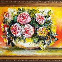 Картина маслом «Букет роз», в Ростове-на-Дону