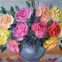 Картина маслом "Розы в вазе.", в Ростове-на-Дону