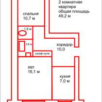 Продам 2-х комнатную квартиру, в Ульяновске