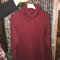 Тёплый бордовый свитер с воротником, в Орле