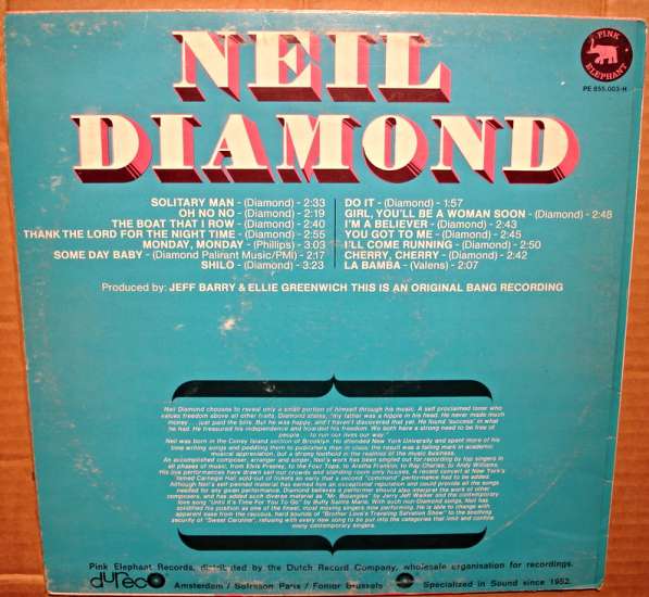 Пластинка виниловая Neil Diamond ‎– Neil Diamond в Санкт-Петербурге