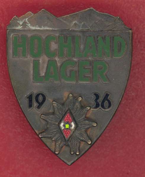 Германия 3 рейх знак Высокогорный лагерь Гитлерюгенд 1936 HJ