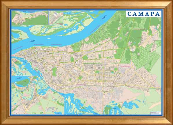 Самарская область + Самара, карта в Самаре