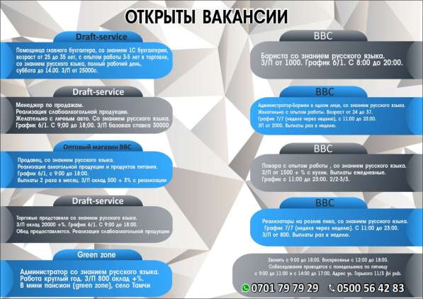 В компанию draft-service открыты вакансии