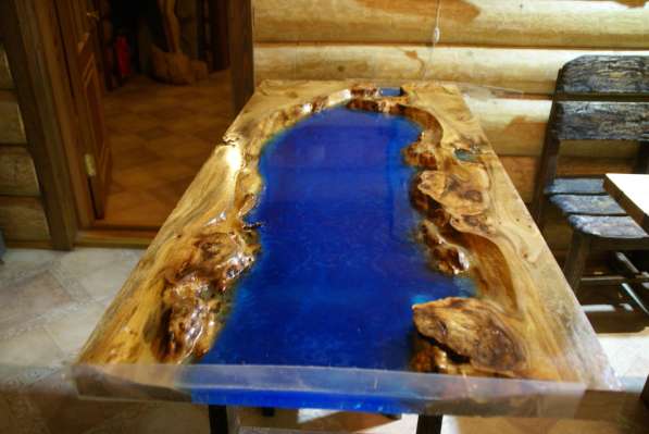 Стол -Река из слэба ценных пород древесины в Гатчине фото 6