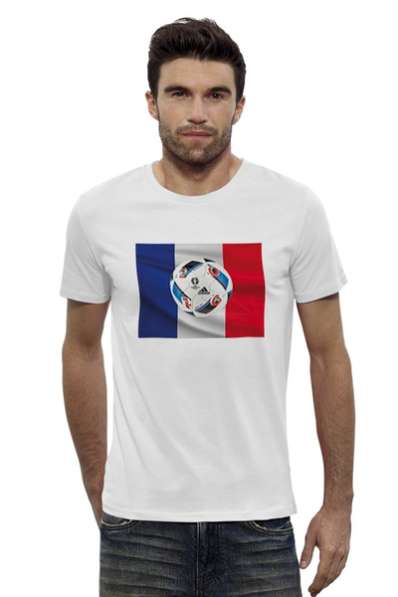 Стильная мужская футболка на тему ЕВРО-2016 во Франции