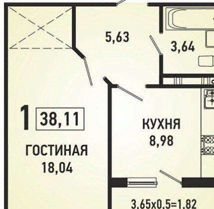 Продам однокомнатную квартиру в Краснодар.Жилая площадь 39 кв.м.Этаж 2.Дом монолитный.