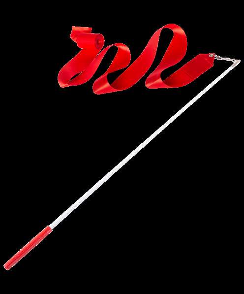 Лента для художественной гимнастики AGR-201 6м, с палочкой 56 см, красный в Сочи фото 4