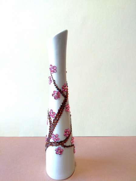 Керамическая ваза "Сакура", инкрустированная стразами в Краснодаре фото 6