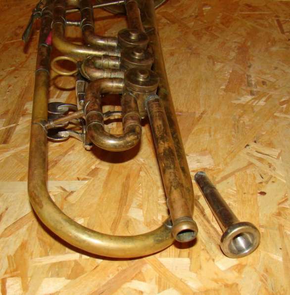 Духовой старинный музыкальный инструмент труба (P144) в Москве фото 6
