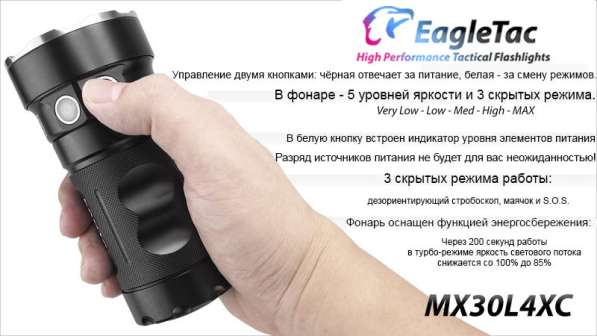 EagleTac Поисковый фонарь - EagleTac MX30L4XC NW в Москве