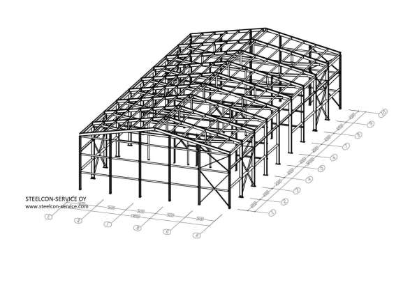 Frame steel hall, welded steel construction, container в фото 7