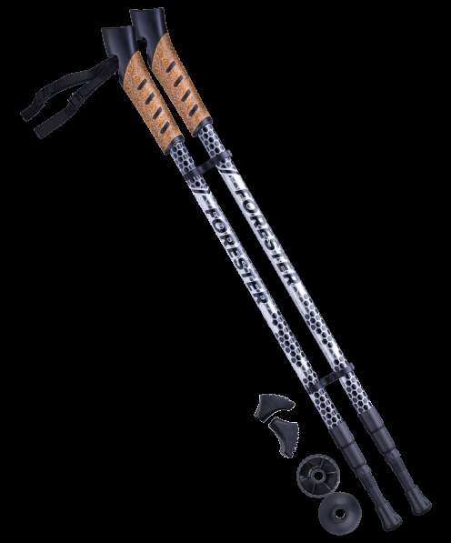 Палки для скандинавской ходьбы Forester, 67-135 см, 3-секционные, серый/чёрный в Сочи фото 6