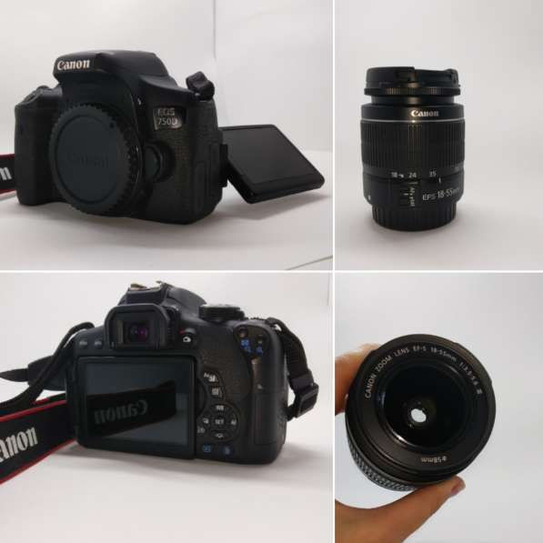 Зеркальный фотоаппарат Canon EOS 750D + объектив EF-S 18-55