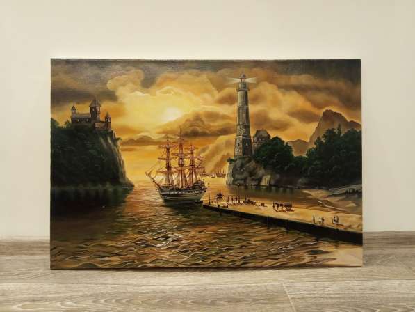 Картина "Морской закат", 50х75см, холст, масло в фото 4