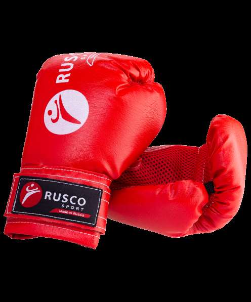 Набор для бокса Rusco, 6oz, кожзам, красный в Сочи фото 3
