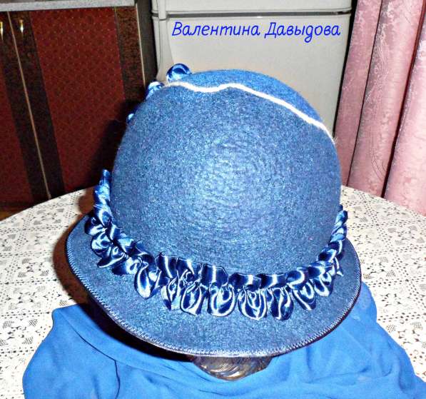 Валяная шляпа "Морская синева".Ручная работа. в Барнауле фото 3
