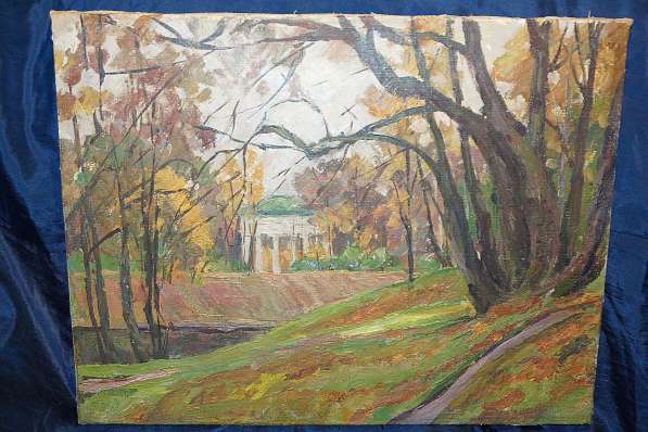 Пейзаж «Павловский парк осенью». Холст, масло. СССР, 1960-е в Санкт-Петербурге фото 6