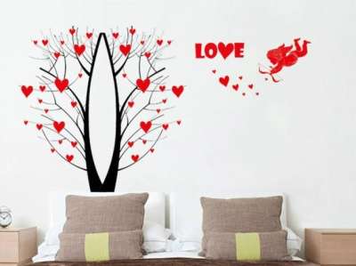 Декоративная наклейка Дерево с сердцами