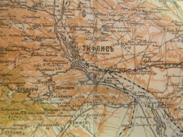 Топокарта(топографическая карта)Груз.,Арм.,Азер.ССР,Е7,1929г в 