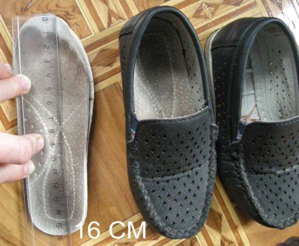 Туфли черные с перфорацией летние весенние. 16 см