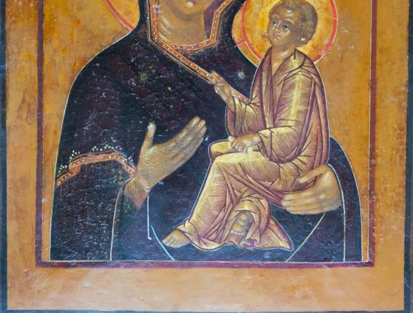 Старинная икона Матери Божией «Тихвинская» в окладе. XVIII в в Санкт-Петербурге фото 5