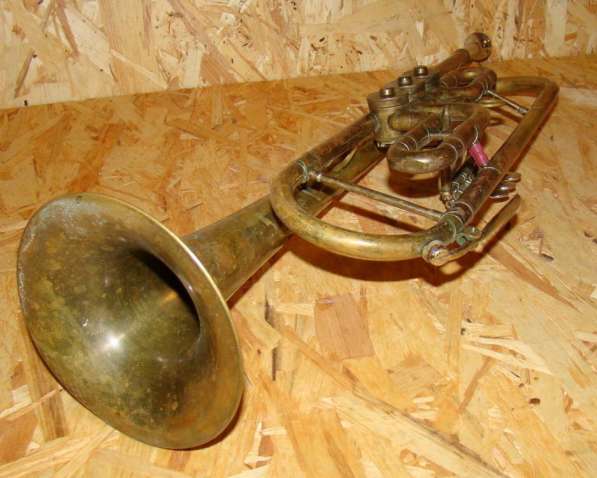 Духовой старинный музыкальный инструмент труба (P144) в Москве фото 5