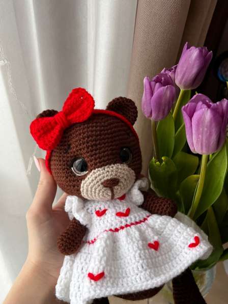 Вязаная игрушка ручной работы мишка в Архангельске фото 7