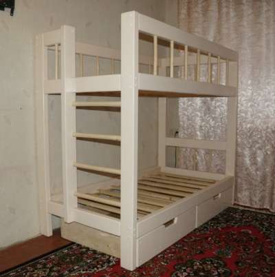 Надежная двухъярусная кровать из массива в Екатеринбурге фото 4