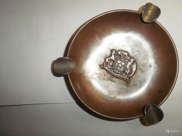 Пепельница Д10см винтаж красная медь Чили Chile в Москве фото 5