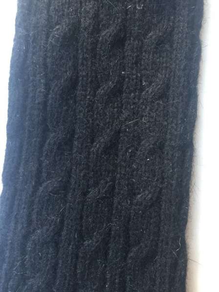 Перчатки длинные шерсть чёрные митенки вязаные женские зима в Москве фото 6