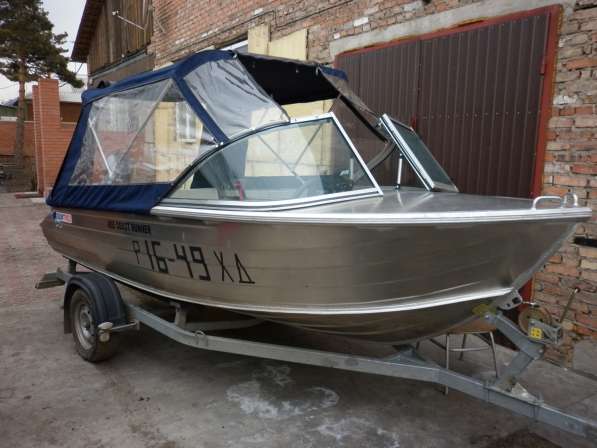 Продается алюминиевая лодка «Квинтрекс-455» с мотором YAMAHA в Черногорске фото 3