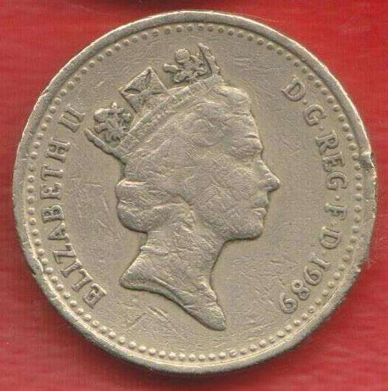 Великобритания Англия 1 фунт 1989 г. Репейник Шотландия в Орле