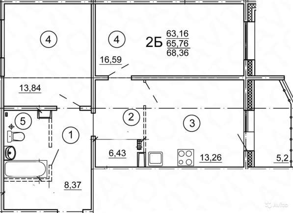 Продам двухкомнатную квартиру в Тверь.Жилая площадь 68 кв.м.Этаж 1.Есть Балкон. в Твери фото 24