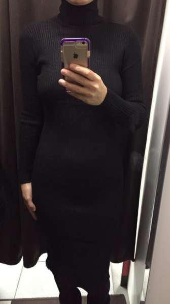 Платье новое чёрное М 46 вязаное футляр по фигуре миди зима в Москве фото 9