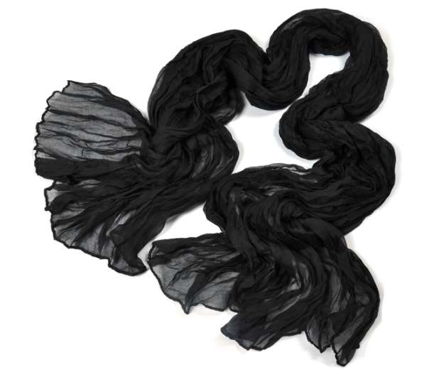 Чёрный шарф - палантин (не требует глажки)