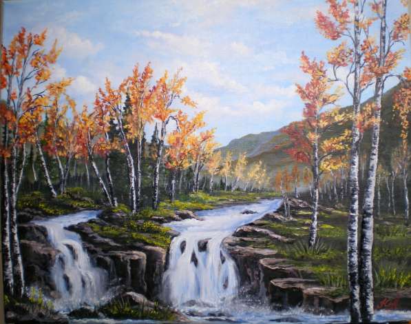 Продам картину маслом "Пейзаж с водопадами" в Ростове-на-Дону фото 4