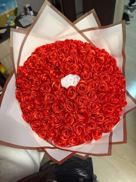 Цветы из атласных ленточек в Самаре фото 3