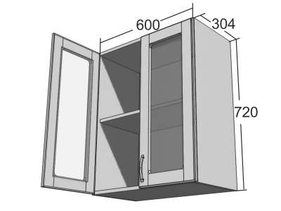 Навесной шкаф ШВст-60 Перламутр ЕвроМебель в Кемерове