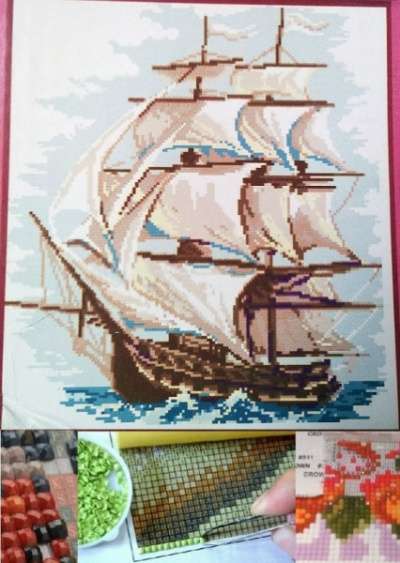 Алмазная вышивка картина Корабль 46х52