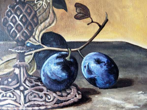 Картина "Натюрморт с фруктами" (холст. масло, 40х40 см) в фото 3