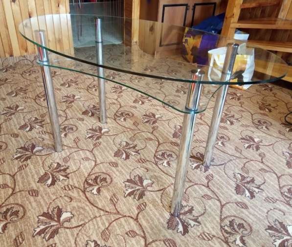 Стол кухонный стеклянный овальной формы в Тюмени фото 3