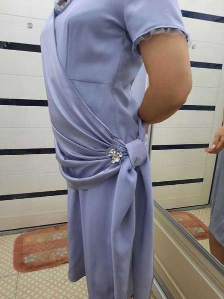 Платье нарядное стального цвета стрейч -атлас 46-48 в фото 4