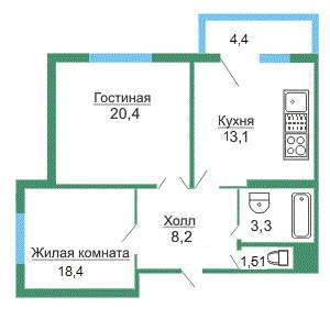 Двухкомнатная квартира