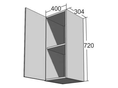 Навесной шкаф ШВ-40 Перламутр ЕвроМебель в Кемерове