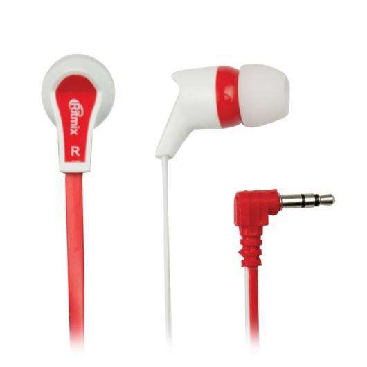 Наушники проводные Ritmix RH-013 White Red