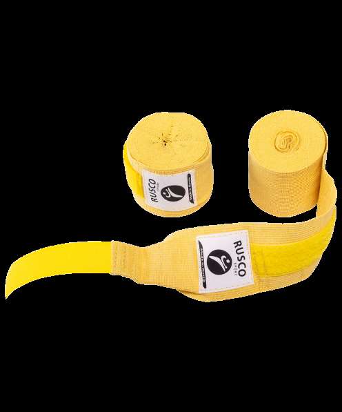 Бинт боксерский, 4,5 м, хлопок, желтый в Сочи фото 3