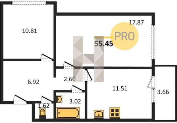 Продам двухкомнатную квартиру в Ростов-на-Дону.Жилая площадь 56 кв.м.Этаж 8. в Ростове-на-Дону фото 7