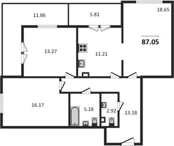 Продам трехкомнатную квартиру в Волгоград.Жилая площадь 87,05 кв.м.Этаж 2.Дом монолитный.
